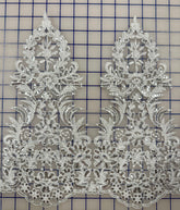 Lace Trim - Sequined Corded Lace White NEW!